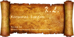 Korponai Lantos névjegykártya
